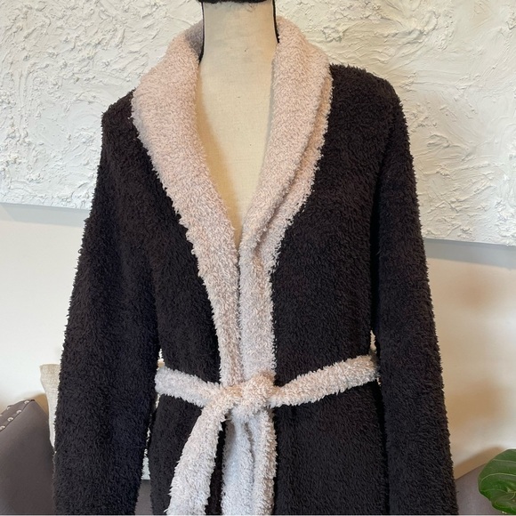 Barefoot Dreams Cozy Chic Two Tone Short Robe Sz 1 Small Style 549. - Picture 6 of 11